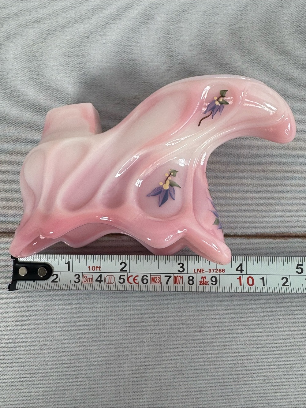 Vintage Fenton Rosalene Pink Hand Painted Glass Slipper Shoe Signed - Picture 7 of 12